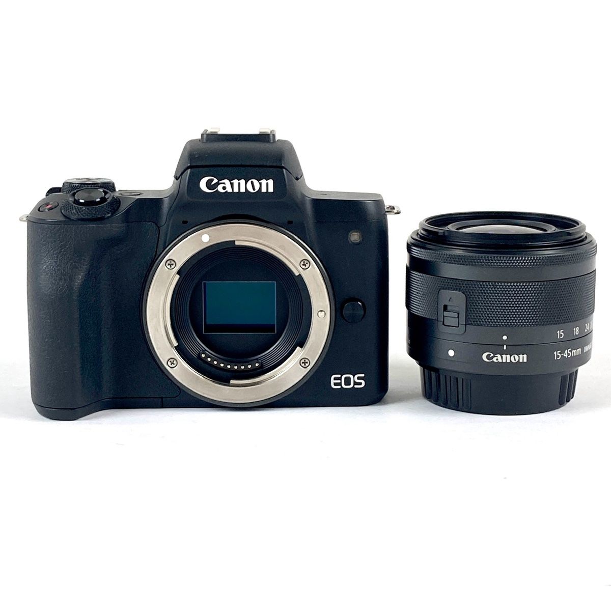 キヤノン Canon EOS Kiss M EF-M 15-45 IS STM レンズキット ブラック デジタル ミラーレス 一眼カメラ