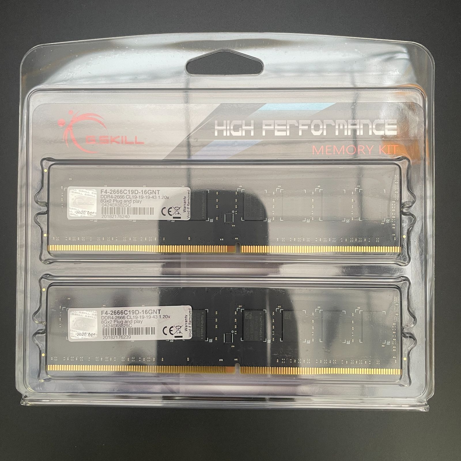 【美品】★G.Skill DDR4メモリ 1 未開封/未使用】メモリ DDR4 8GBx2 DIMM 「G.SKILL F4-2666C19D