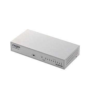 エレコム スイッチングハブ ギガビット 8ポート マグネット 電源内蔵 金属筺体 EHC-G08MN-HJW