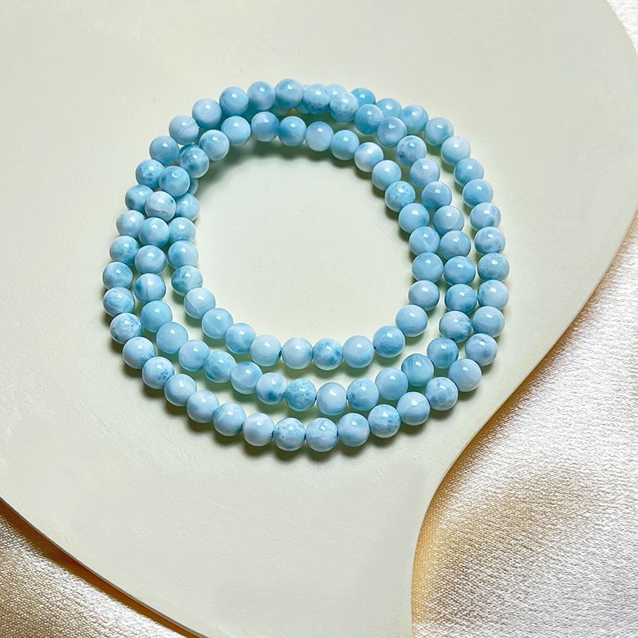 綺麗 EU製 ☆ドミニカ共和国産のラリマー・ペクトライト☆3本巻き