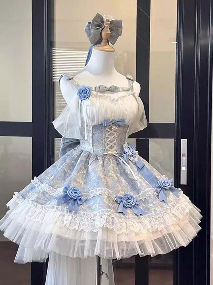 LT-59 豪華姫系 lolita 可愛 レトロ風 オリジナル 洋服 ロリータ ワンピース 美しい刺繍