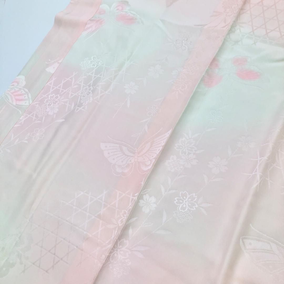 専用 長襦袢 可愛らしい花柄模様 暈し 薄桜色 半衿付 J-207 新色追加♪】刺繍半衿 色半襟 花柄 全15柄 絹交織(きぬこう