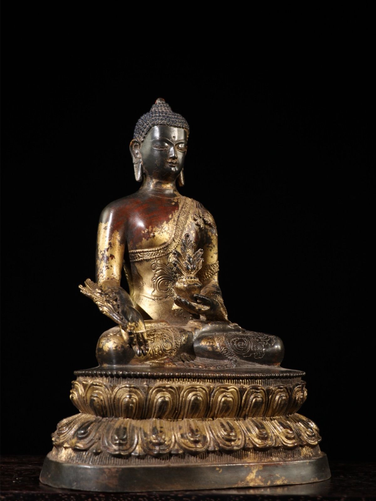 銅像 銅佛像 置物 時代物 古美術 古美術品 仏像 銅像 薬王菩薩仏像 時代物 置物 大型 - メルカリ