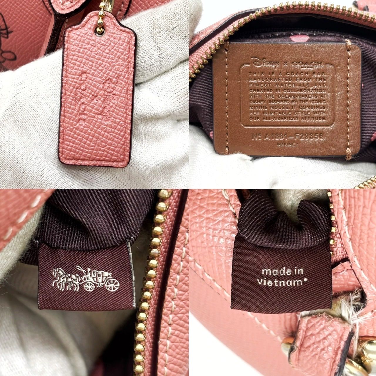 良品】 COACH コーチ COACH×Disney ハンドバッグ ミニボストン 