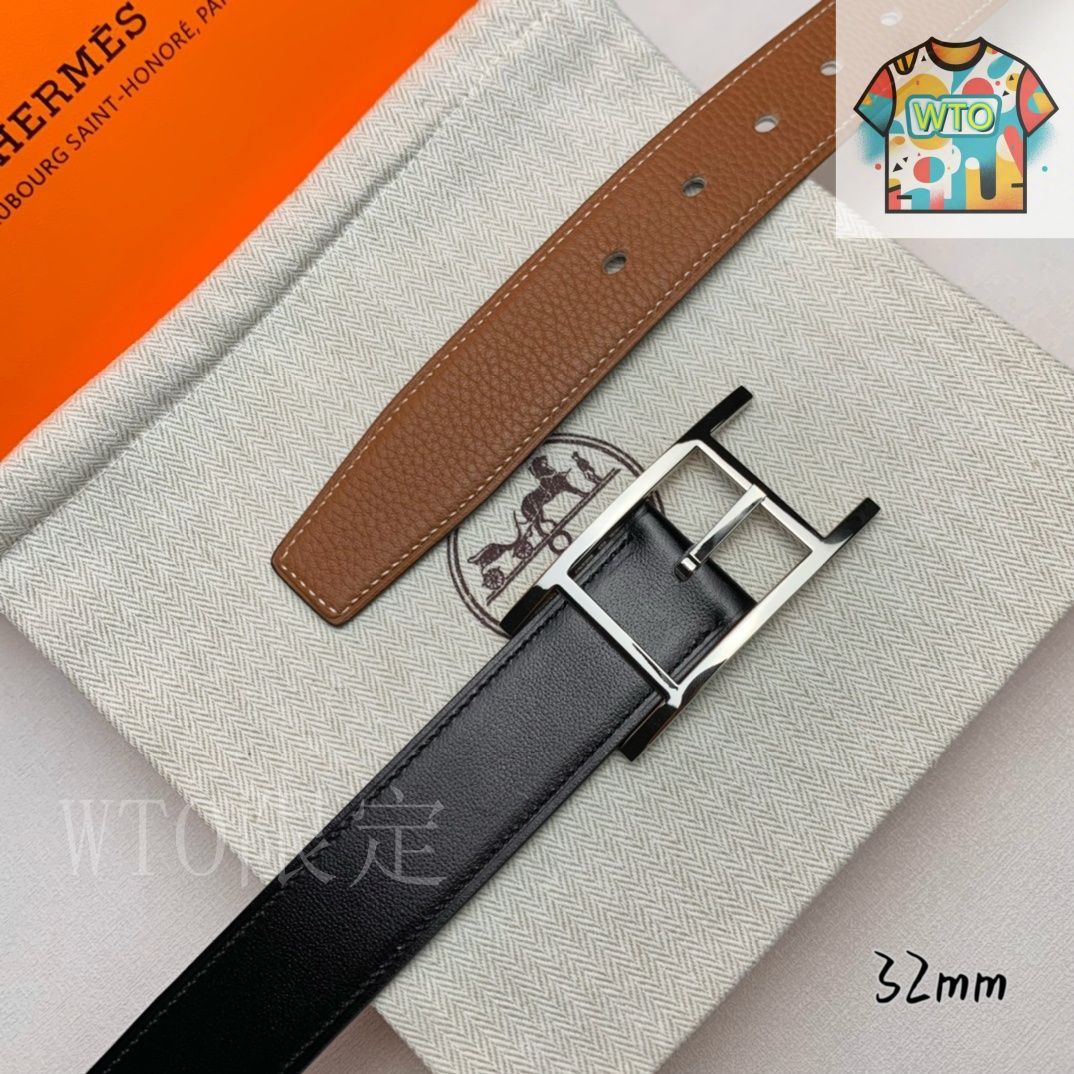 【お値下げしました★】HERMES レザーベルト H型バックル ベルトバックル 《H》 マルトレ & レザーベルト 32 mm | Hermès