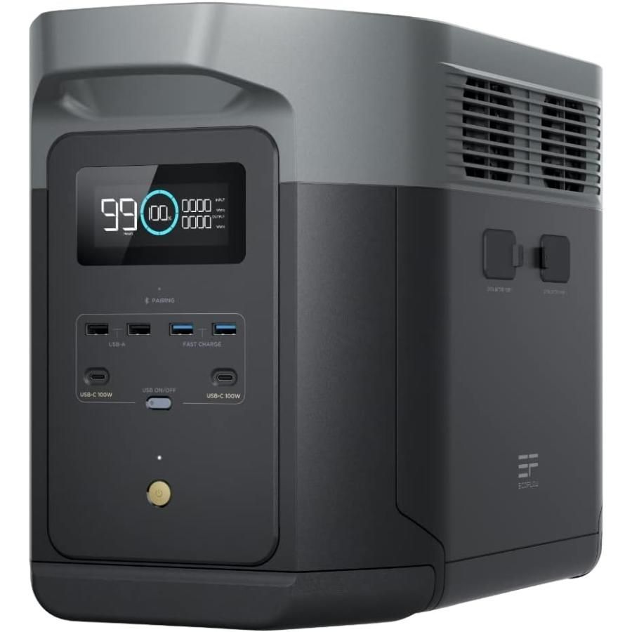 EcoFlow ポータブル電源 DELTA 2 Max ポータブル電源 大容量 2 048Wh ポータブル電源リン酸鉄 長寿命