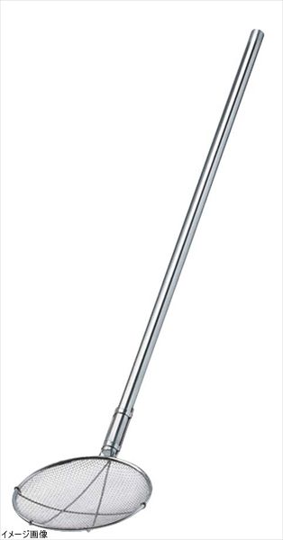 【新品】TS 18-8 パイプ柄丸型給食用すくい網短柄 24cm 40メッシュ