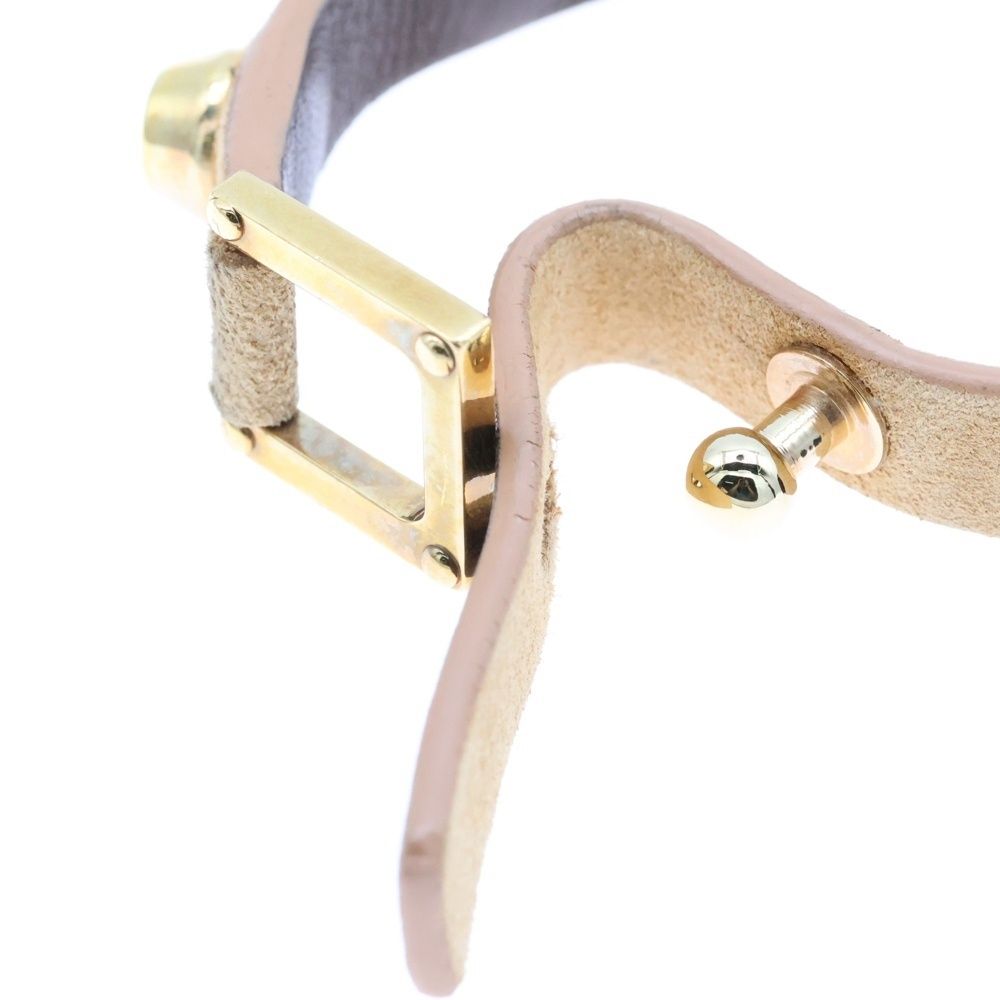 LOEWE ブラウン レザー ブレスレット LOEWE ロエベ ダブル レザー ブレスレット ブラウン系【中古