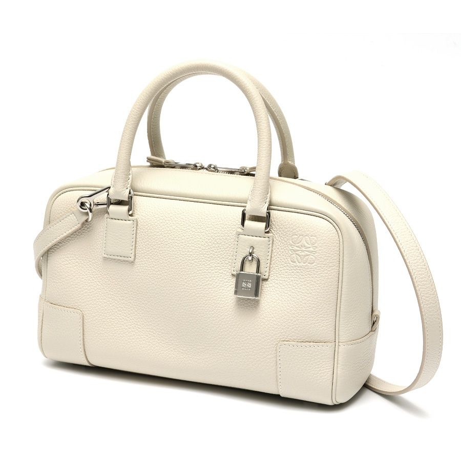 ロエベ アマソナ23 ミニショルダーバッグ 白系 ロエベアマソナ 23 2WAY 白 シルバー金具 レディース