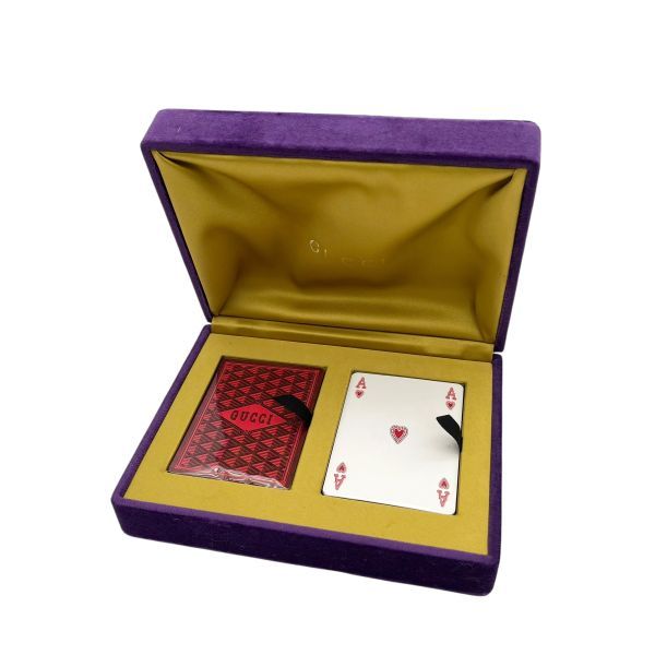 ○未使用 グッチ GUCCI トランプ 赤 黒 マルチカラー 小物 2組
