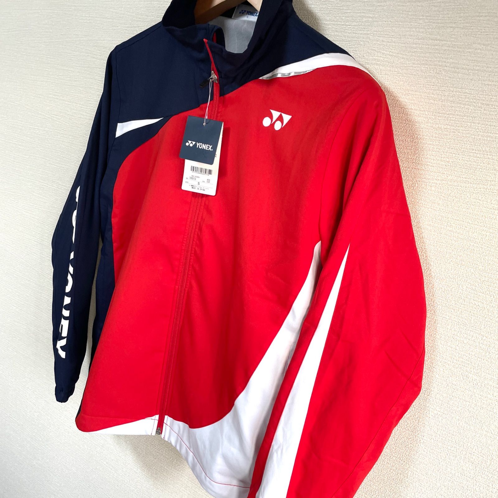 【美品】YONEX ヨネックス　メンズテニス　ウィンドウジャケット赤　サイズＬ 美品】YONEX ヨネックス メンズテニス ウィンドウジャケット赤 サイズ
