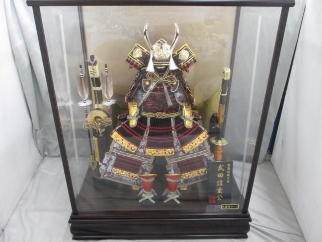 新品 五月人形 鎧飾り 武田信玄公 6号 面取り 黒檀塗ガラスケース 端午の節句 こどもの日 新品 五月人形 鎧飾り 武田信玄公 6号 面取り 黒檀塗ガラス