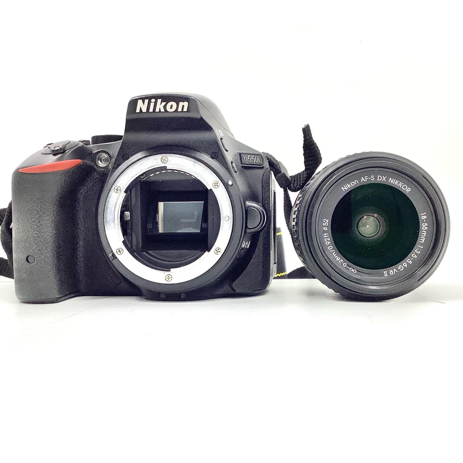 全額返金保証 最速発送 Nikon デジタル一眼 D5500 18-55 VR II レンズキット ブラック 動作 済 シャッター34064回