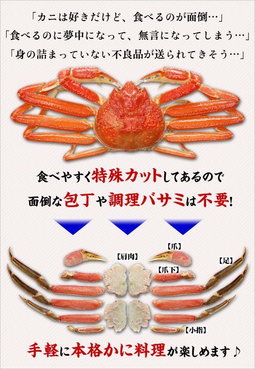 🦀お刺身ＯＫ🦀 カット生ずわい蟹（白箱）700g　かに刺し かに鍋 に…-7