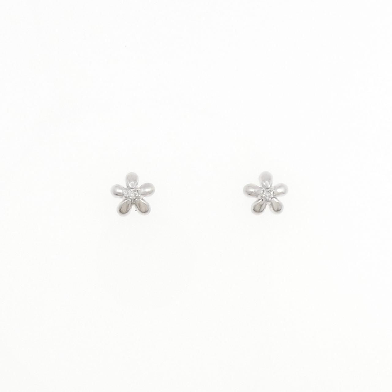 R※❗k14 wg  合計0.2ctダイヤモンドフラワーピアス ダイヤモンド ピアス 1.556ct(Total) H SI2 GOOD K18WG/K14WG