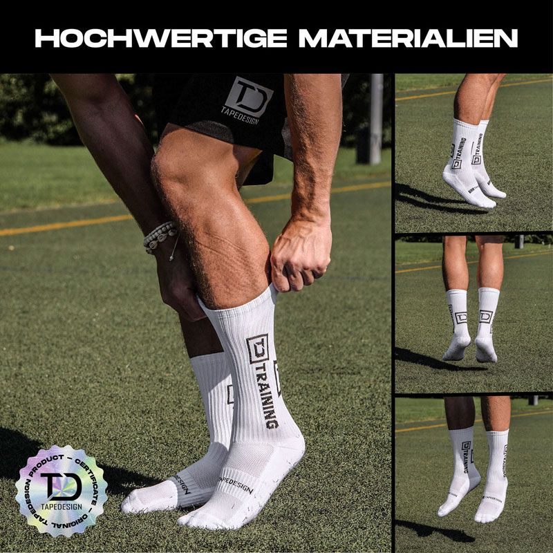 TapeDesignSocks テープデザインソックス Training Socks (3pack) サッカー ソックス (trsock3wh)、ホワイト