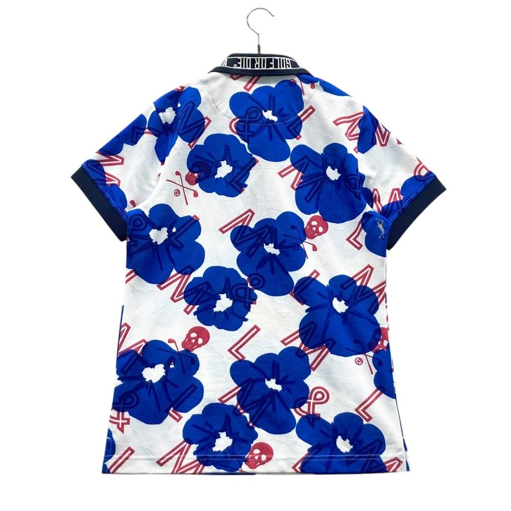 サイズ 38 MARK-LONA マークアンドロナ 半袖ポロシャツ カモフラ 総柄 ホワイト系 240101539059 ゴルフウェア レディース ストスト