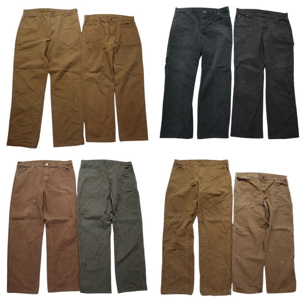 古着卸 まとめ売り ディッキーズ Dickies ダック ペインター パンツ 8枚セット メンズ 38 ワークパンツ センタークリース 古着 NB9817