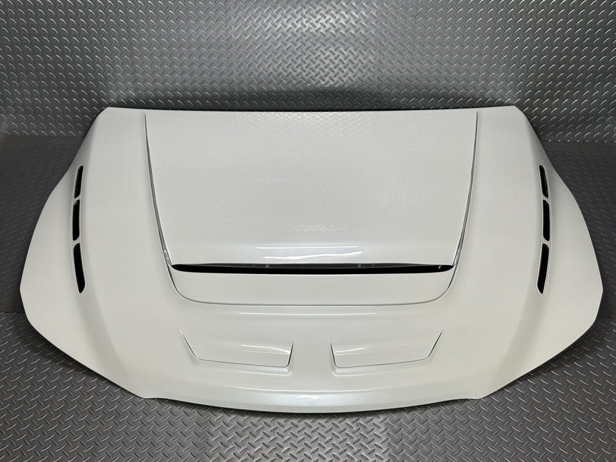 送料無料【塗装済】ROWEN マークX G's/GR SPORT RRレーシングボンネット 白/070/ホワイトパール 品番1T010B00 GRX130/133(24100071)