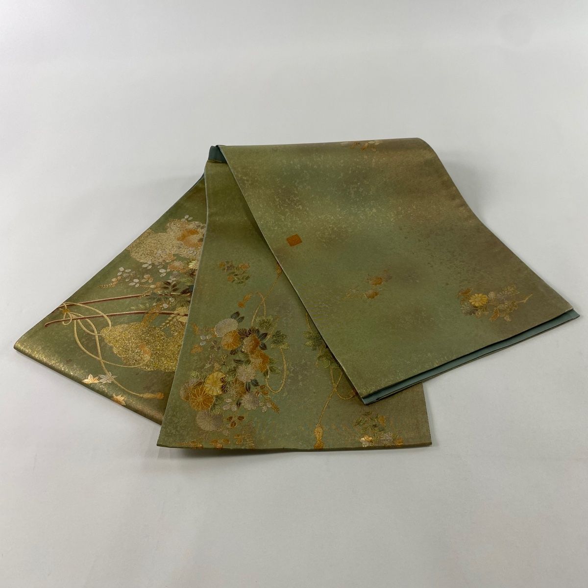 花美人着物□太鼓柄袋帯 螺鈿箔 宝相華 金彩 逸品 eee2657