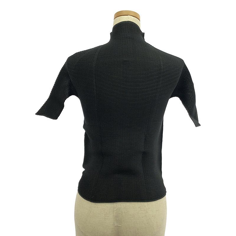 【美品】  ISSEY MIYAKE / イッセイミヤケ | プリーツ ハイネック プルオーバー カットソー | M | ブラック | レディース PLEATS PLEASE ISSEY MIYAKE 】Made in Japan high neck pullover