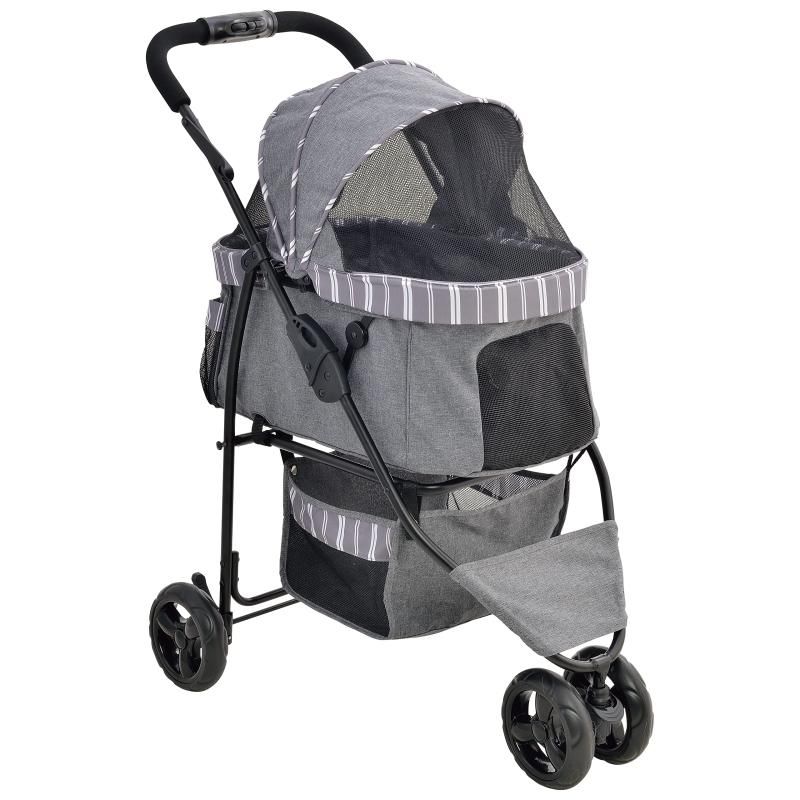 ジェックス わんわんカート スマートハンディ Safty ストライプグレー 49×81.5×95cm 3輪 耐荷重12kg 小回り