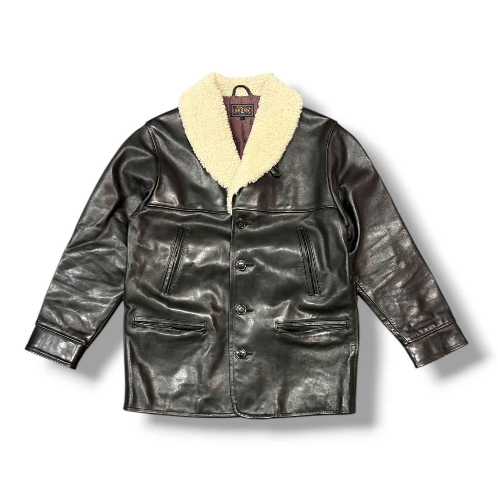 beams ビームス　ホースハイドカーコート　レザージャケット　新品　未使用 参考上代110000円 BEAMS PLUS ホースハイド カーコート 革ジャン