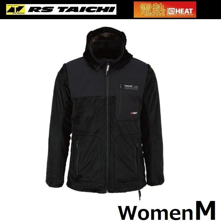 新型 RSタイチ RSU638 e-HEAT フリース インナーパーカ ブラック WomenMサイズ (車両電源・モバイルバッテリー双方対応可能モデル)
