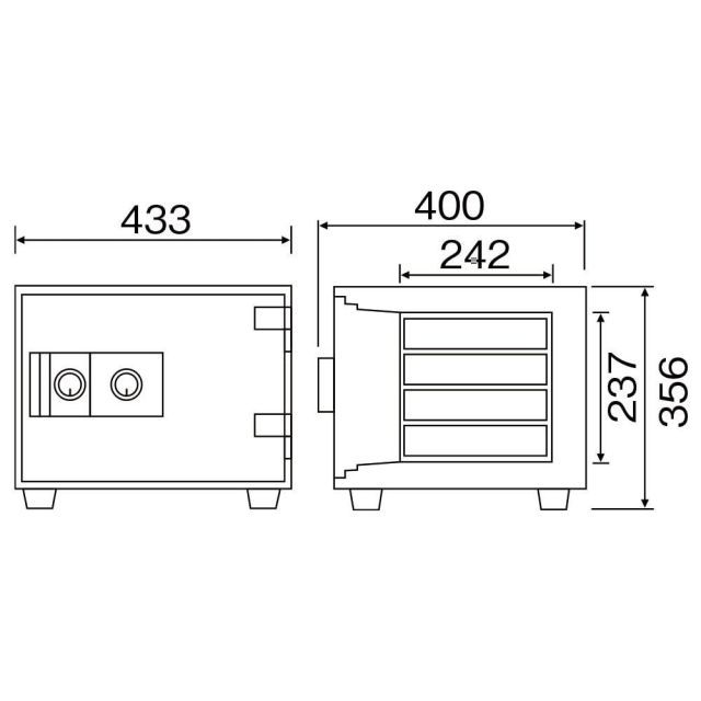 ダイヤセーフ 耐火金庫 2キータイプ DW34-4