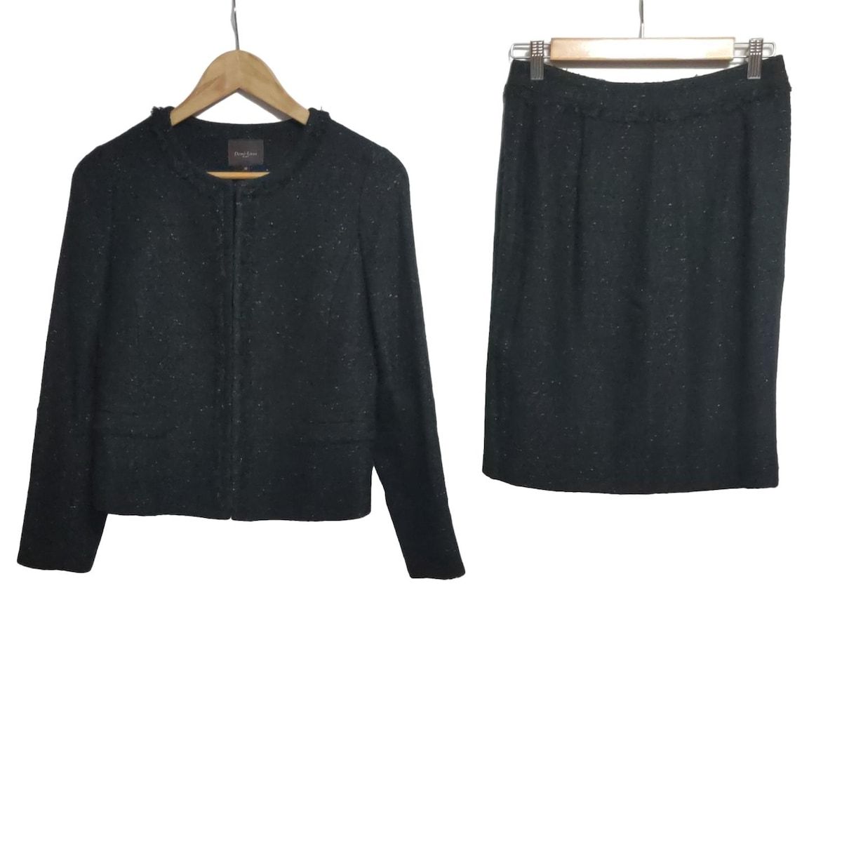 BEAMS ビームス スカートスーツ レディース - ダークネイビー×ネイビー×マルチ ツイード