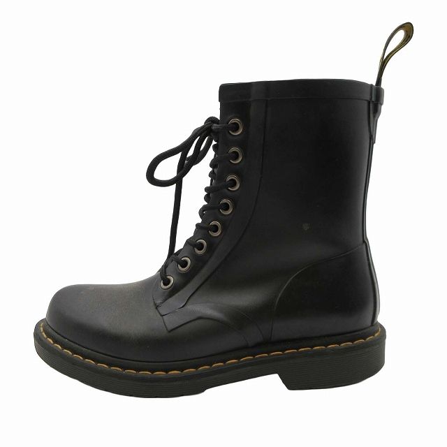 ドクターマーチン DR.MARTENS DRENCH RUBBER SHORT RAIN BOOTS 14822001 ドレンチ 8ホール ラバー  ショート レイン ブーツ レースアップ ロゴ ステッチ シューズ 長靴