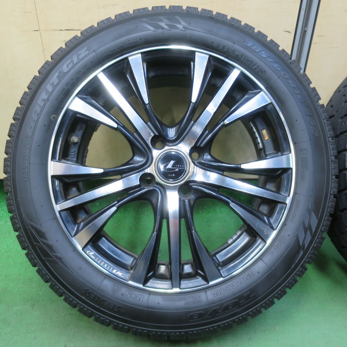 お買い得，本物保証 バリ溝！22年！9.5分LEONIS UC 185/60R16