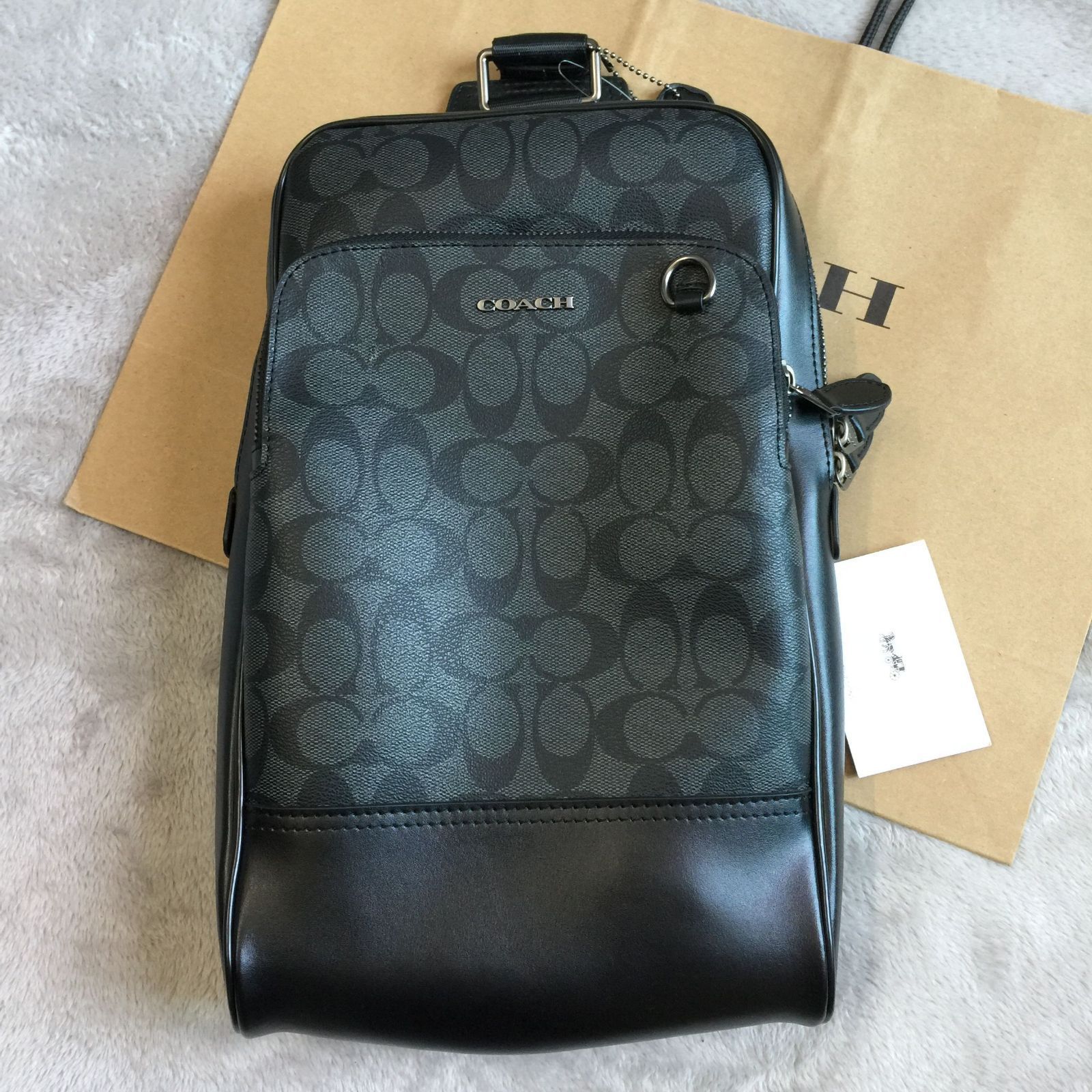 コーチバッグ＞COACH/コーチバッグ ボディーバッグ F89937 チャコール×ブラック クロスボディー ショルダーバッグ スリングバッグ 斜めがけ バッグ アウトレット品 紙袋付属 新品未使用 - メルカリ