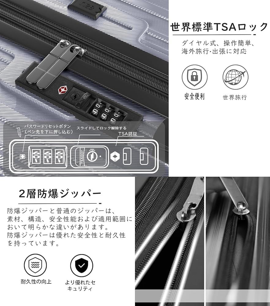 キャリーケース ストッパー付き