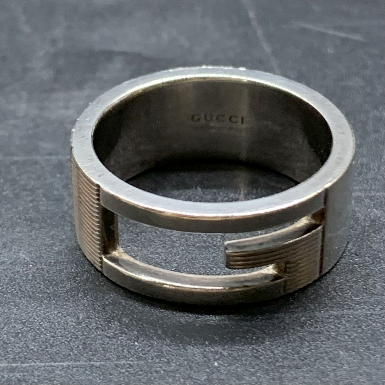 GUCCI リング　Ag925 15号 GUCCI グッチ Ag925 ブランデッド リング 15号 表記16 指輪