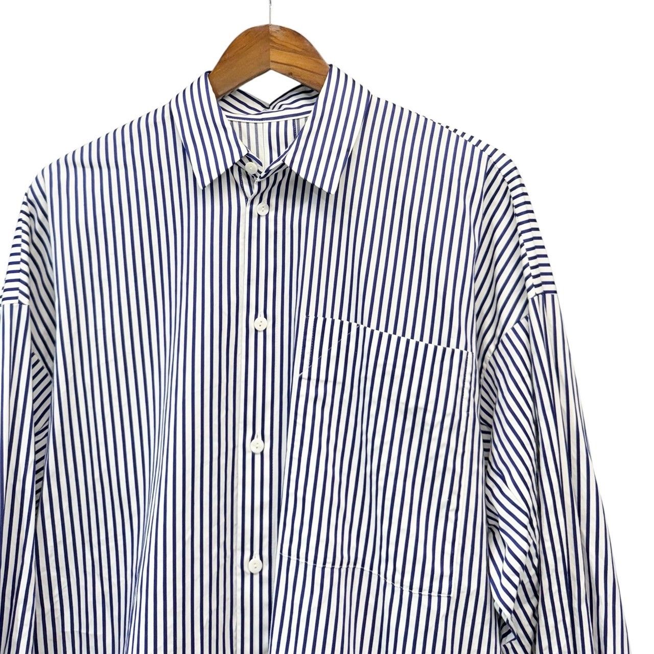 ENFOLD ボリューム ストライプシャツ 38 VONIQUE / ENFOLD/ ライトストライプ TWIN SHIRT