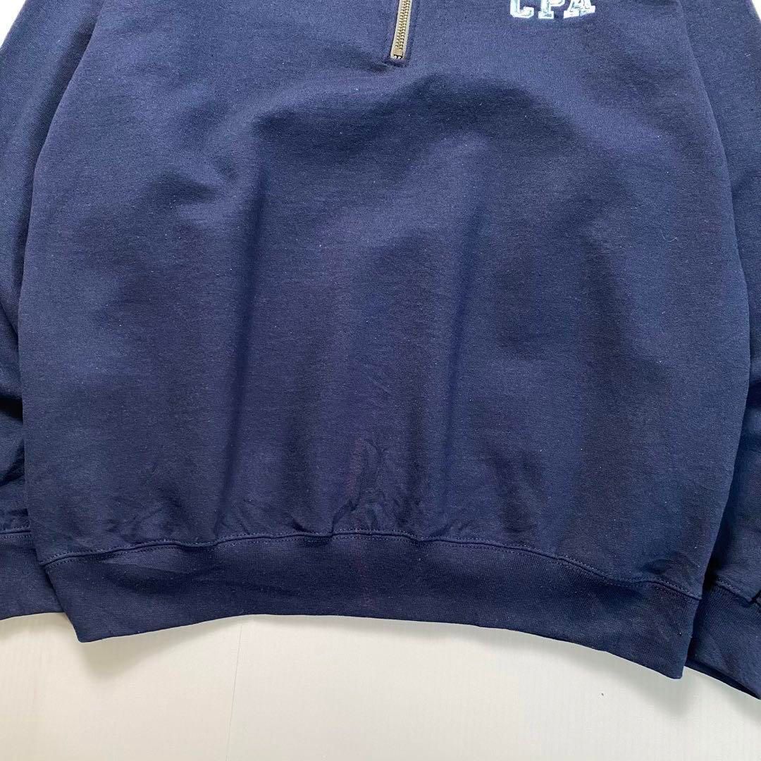 古着 GILDAN ワンポイント ロゴ トレーナー 裏起毛 パープル M USA古着 GILDAN ギルダン ハーフジップ スウェット トレーナー 裏起毛