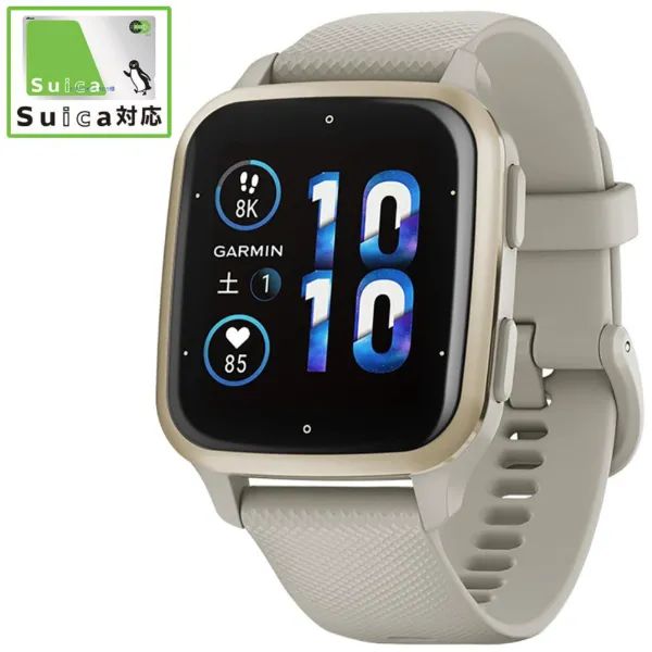 展示品♥ GARMIN ガーミン Venu Sq 2 Music French Gray|Cream G