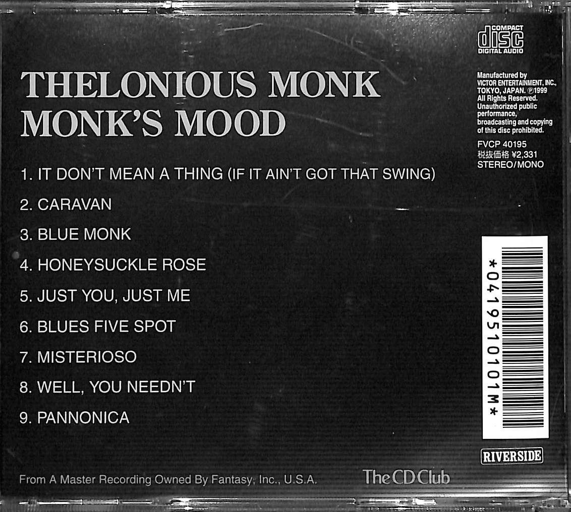 CD】Thelonious Monk Monk's Mood セロニアス・モンク モンクス