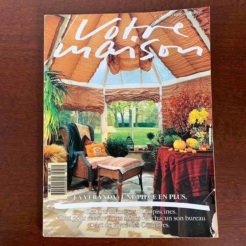 フランス古書 雑誌 Votre Maison 1990.2 インテリア 12PScg6-3