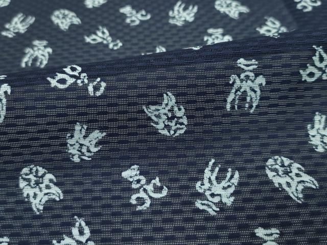 平和屋着物●藍造り国選定無形文化財　藍師・佐藤昭人　大澤石雄　江戸小紋　百柄　反端付き　正絹　逸品　未使用　CAAZ3890yc 平和屋着物□極上 夏物 藍造り国選定無形文化財 藍師・佐藤昭人 大澤
