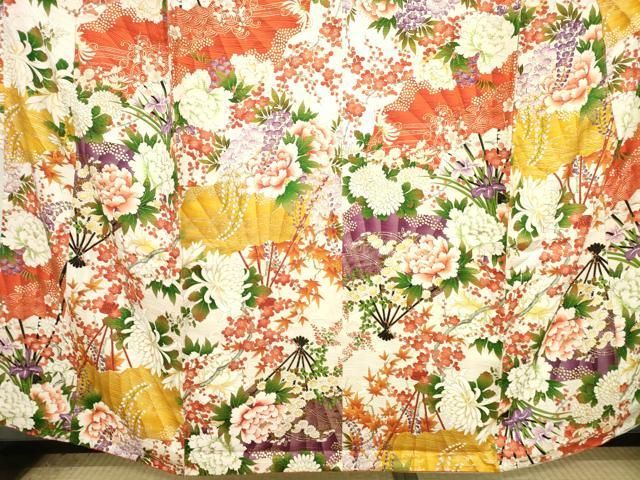 平和屋着物□豪華振袖 檜扇花文 金彩 正絹 逸品 AAAX2118ma