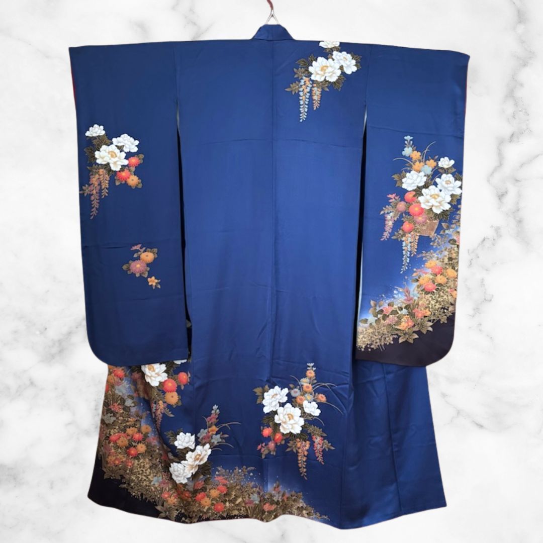 【トール】 振袖 フルセット 身丈172 裄68.5 紫 刺繍衿 金彩 成人式 トール】 振袖 フルセット 身丈172 裄68.5 紫 刺繍衿 金彩 成人