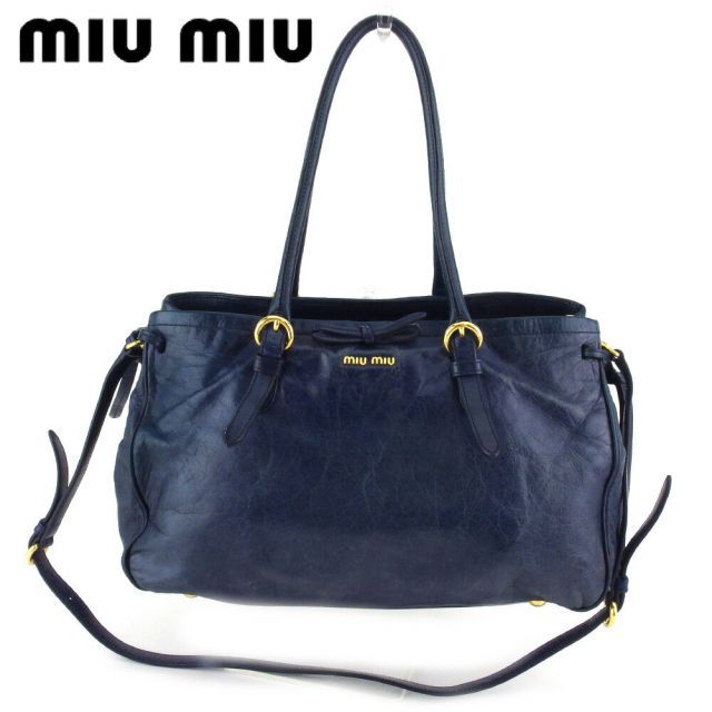 Miu Miu ダークブルー デニムバッグ MIU MIU デニムキルティング