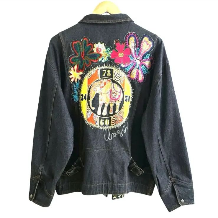 KANSAI O2 山本寛斎　80's ヴィンテージ　デニムジャケット　刺繍 ヴィンテージ KANSAI 02 山本寛斎 刺繍 デニムジャケット M3 - メルカリ