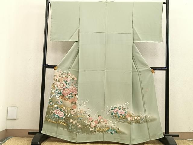 平和屋着物□豪華色留袖 作家物 駒刺繍 花籠文 暈し染め 金彩