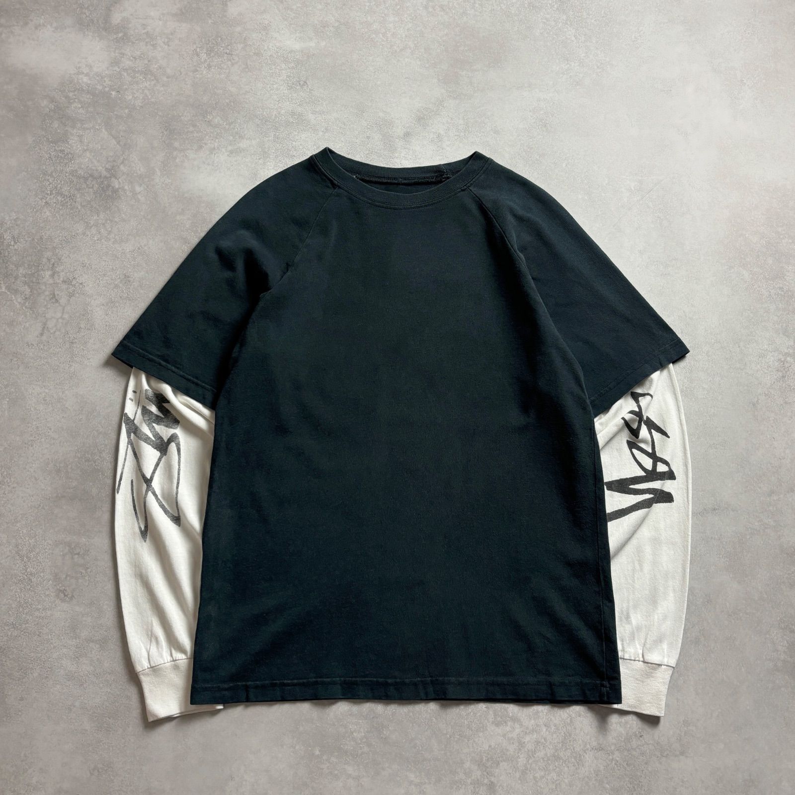 old stussy レイヤードロンt アメリカ製　90s oldステューシーレイヤードTシャツ USA製 90s OLD STUSSY ステューシー