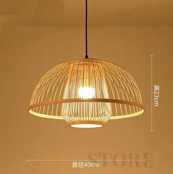 【限定セール，高品質】 ペンダントライト LED ナチュラル 和風 和室 アジアン レトロ 天然素材 バンブー 寝室 藤芸 竹編み 引っ掛けプラグ 天井照明 40cm 照明器具 ペンダントライト