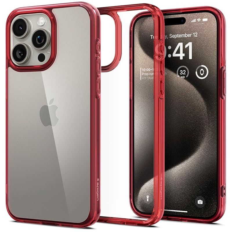 【17年社歴の技術力】Spigen iPhone 15 Pro ケース クリア TPU バンパーケース 2重構造 米軍MIL規格取得 耐衝撃 すり傷防止 黄ばみ無し ワイヤレス充電対応 ウルトラ・ハイブリッド ACS07055 (ディープ