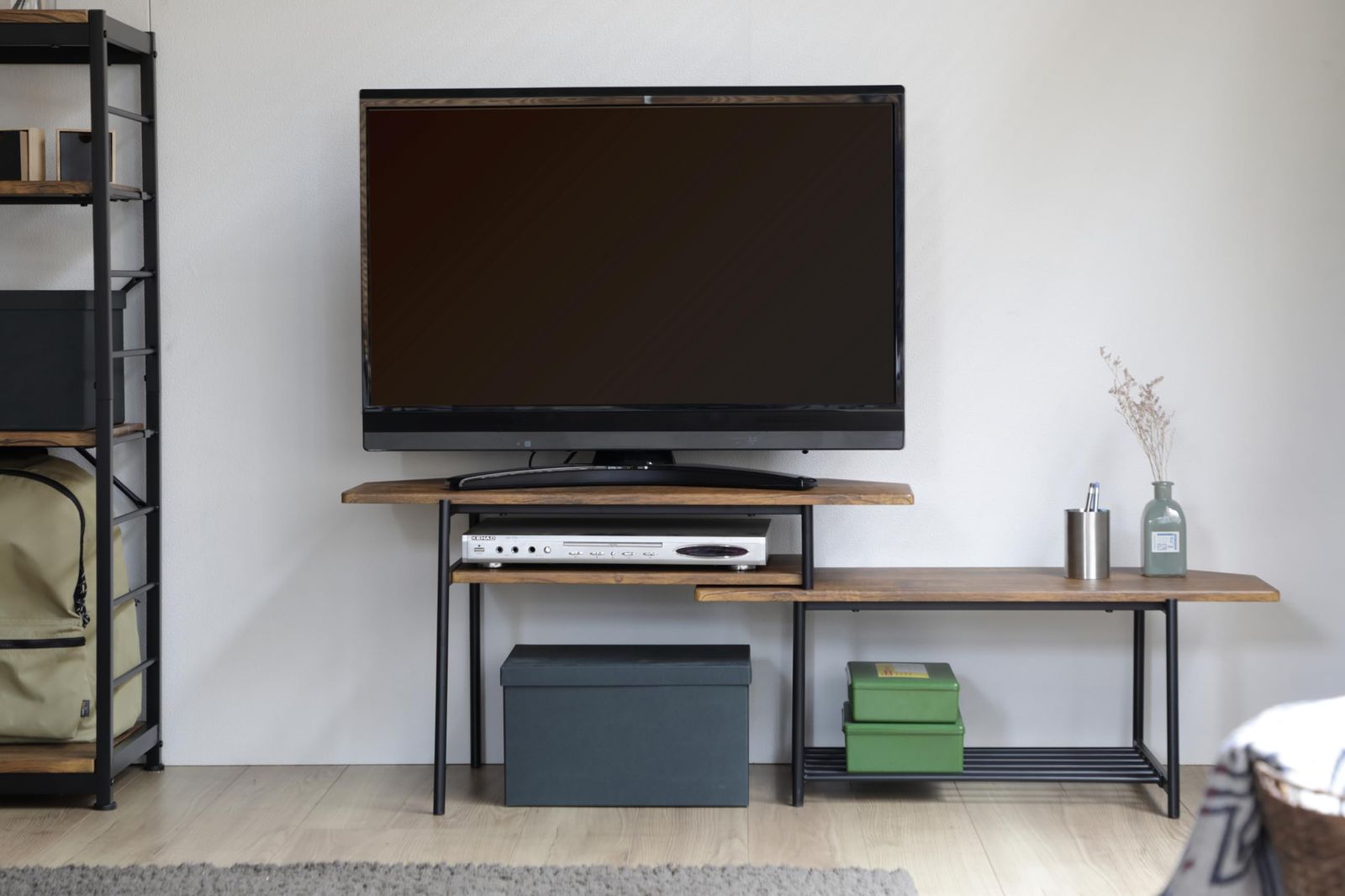  大 J kitchens スライドTVボード ブラウン テレビ台 その他 レコーダー